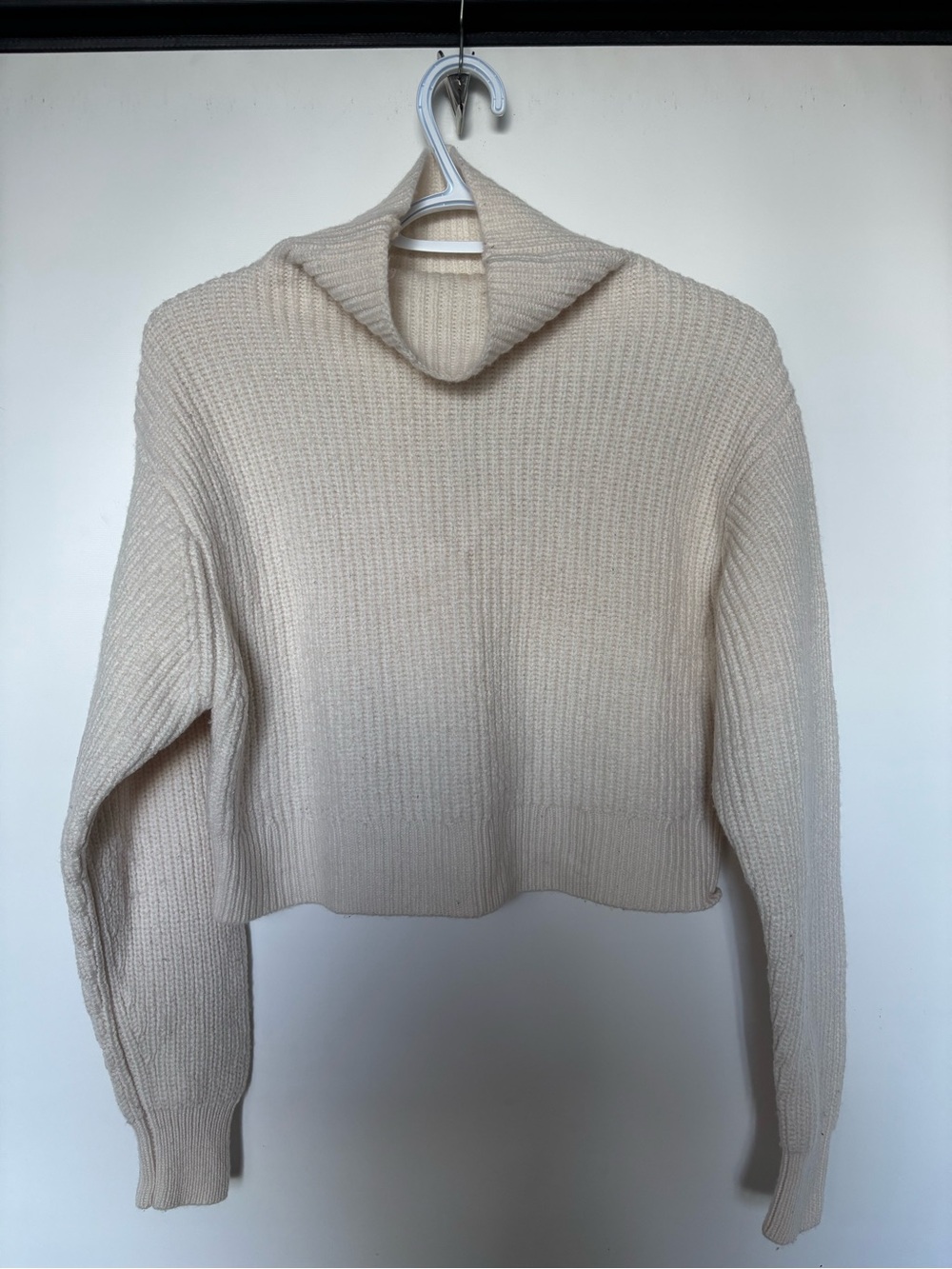 Wilfred Cream Ribbed Cowl Neck Sweater